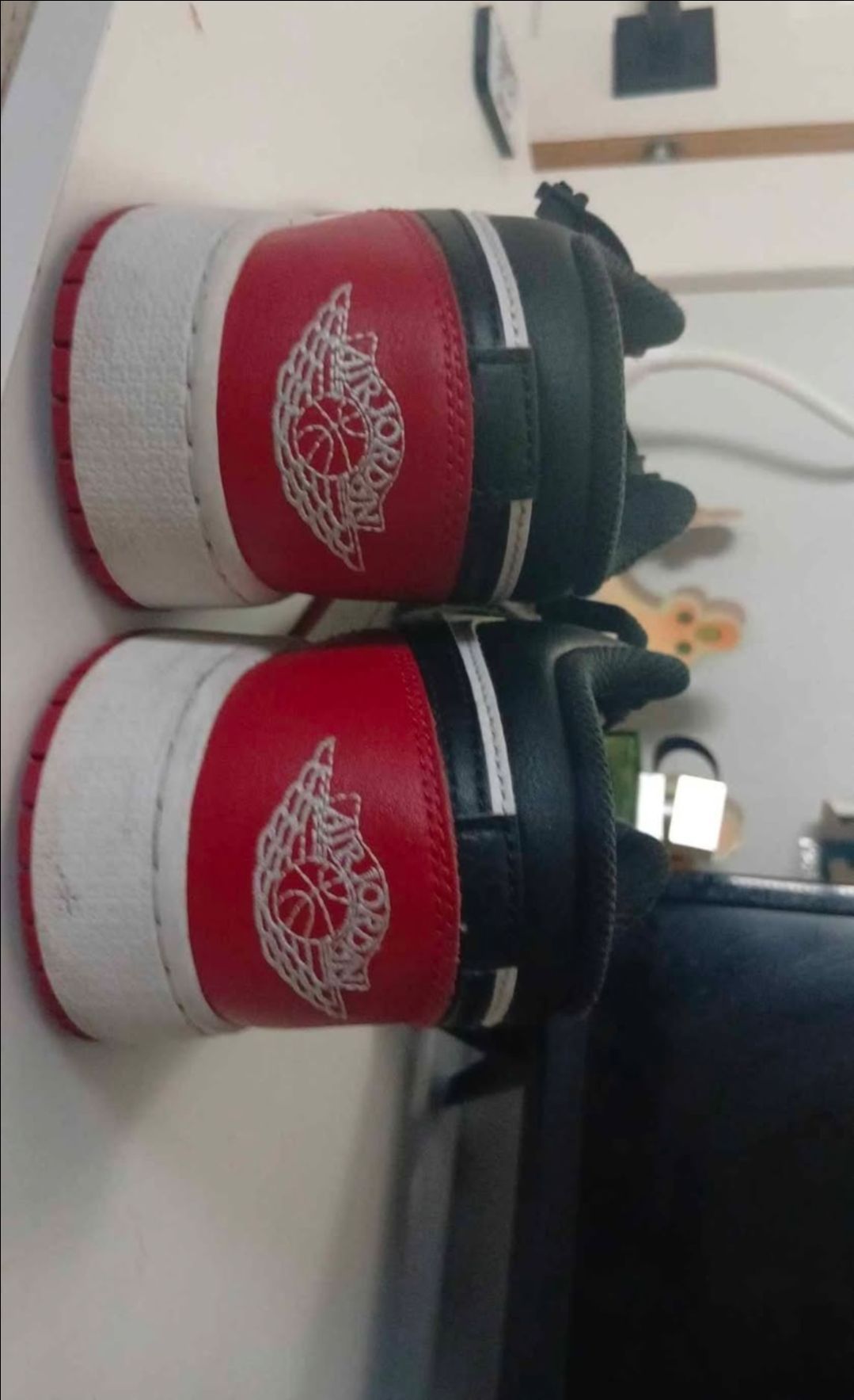 Red Air Jordans with Tieless laces size 7 y - photo 2