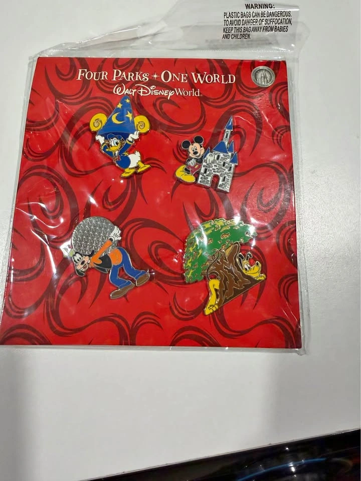 Sealed Walt Disney World Four Parks, One World Disney Pin Set