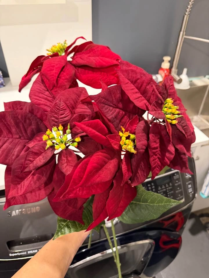 Michaels Artificial Red Poinsettia Stems – 4 Pieces - photo 2
