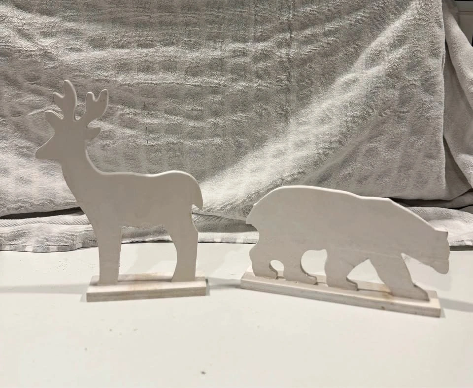 CB2 Reindeer and Bear Christmas Décor Set – 2 Pieces