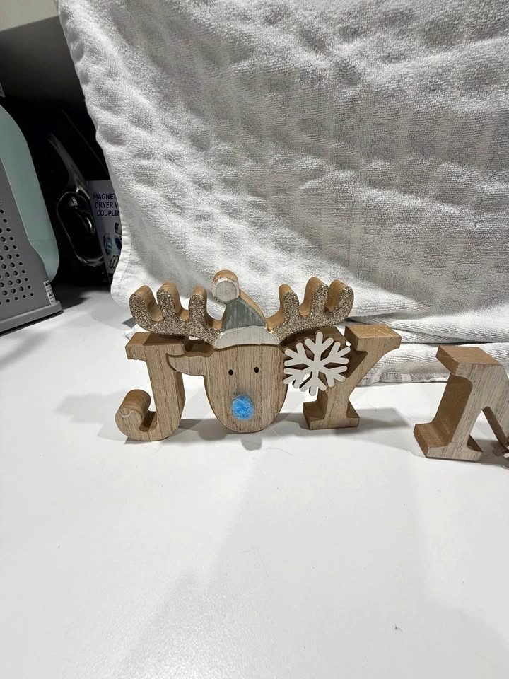Wooden Christmas Décor Set – 3 Pieces