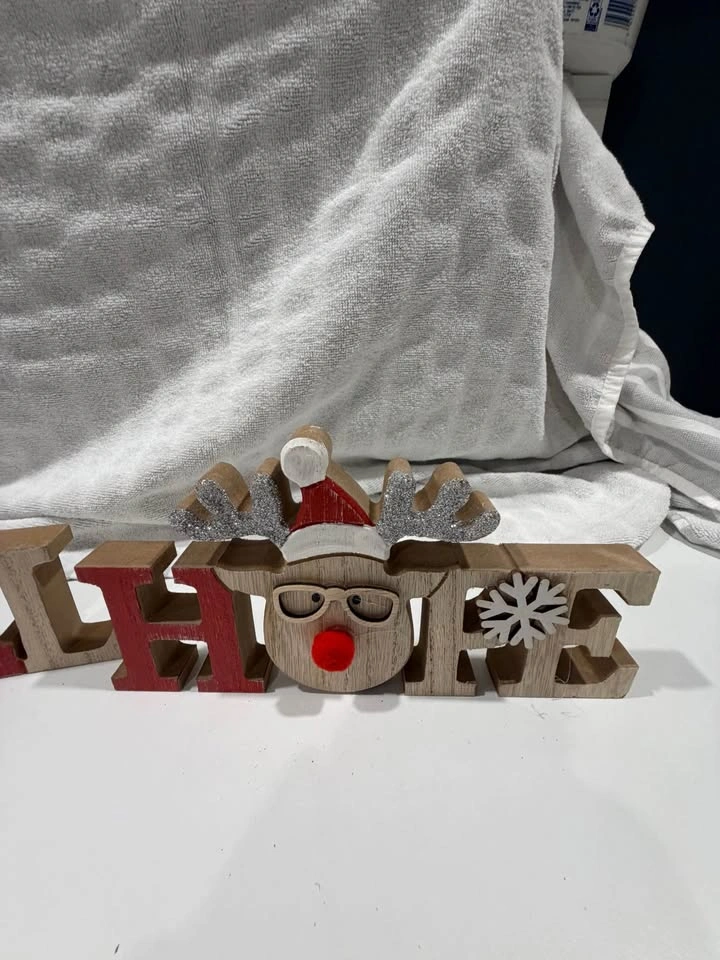 Wooden Christmas Décor Set – 3 Pieces - photo 2