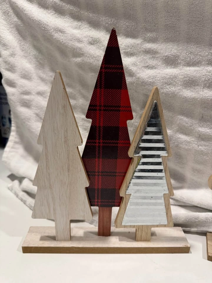 Wooden Christmas Tree Décor Set – 3 Pieces - photo 2
