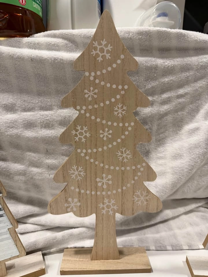 Wooden Christmas Tree Décor Set – 3 Pieces - photo 4
