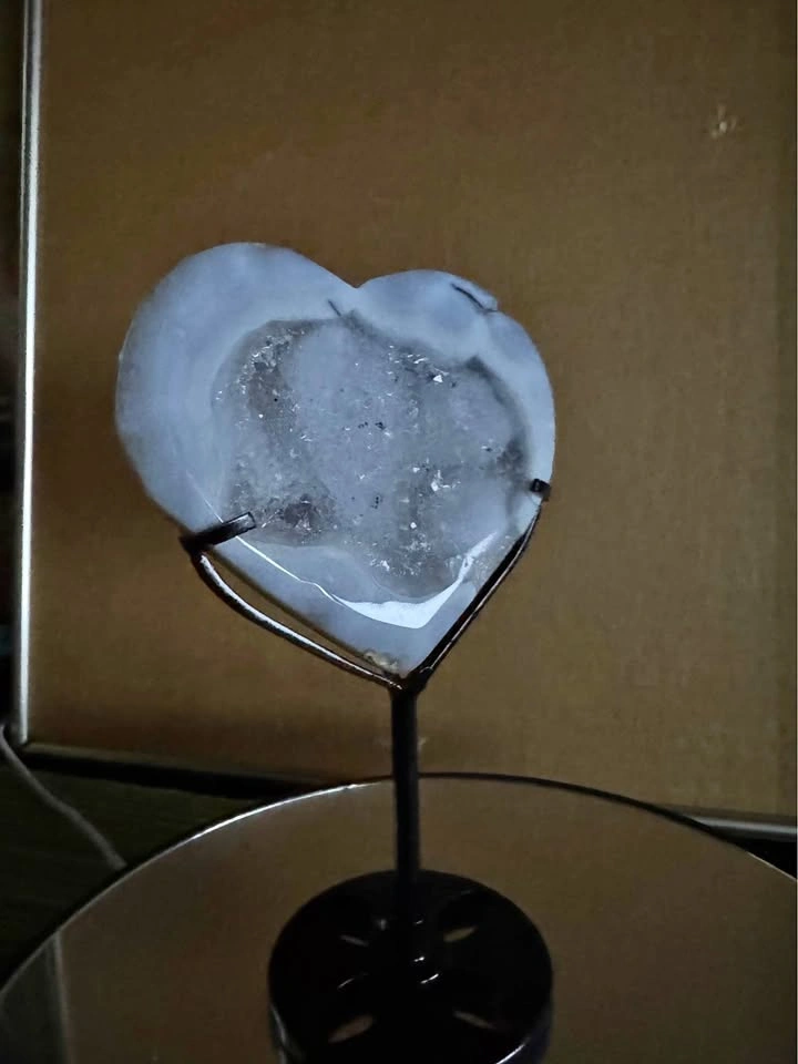 💎 Druzy Agate Heart Crystal – 5.3 oz 💎