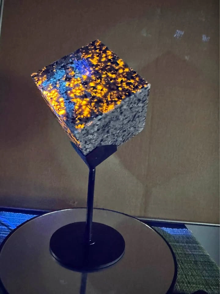 UV Reactive Volcano Agate Cube – 3 lbs 6.6 oz