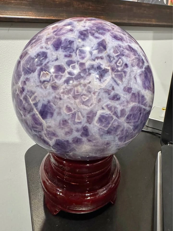 Huge Chevron Amethyst Crystal Sphere – 5 lb 15 oz