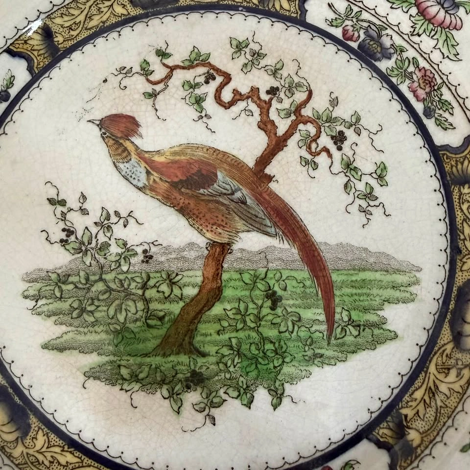 Antique Royal Doulton "Pekin" Plate – Chinoiserie Pheasant - photo 2