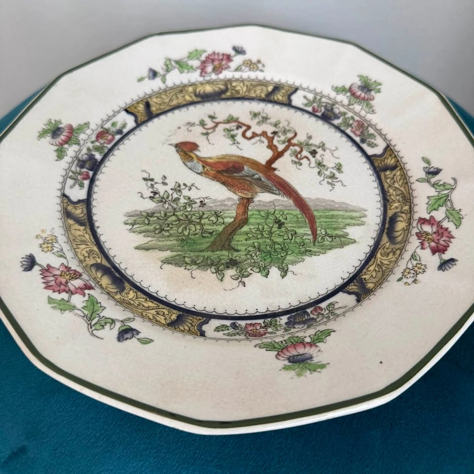 Antique Royal Doulton "Pekin" Plate – Chinoiserie Pheasant - photo 3