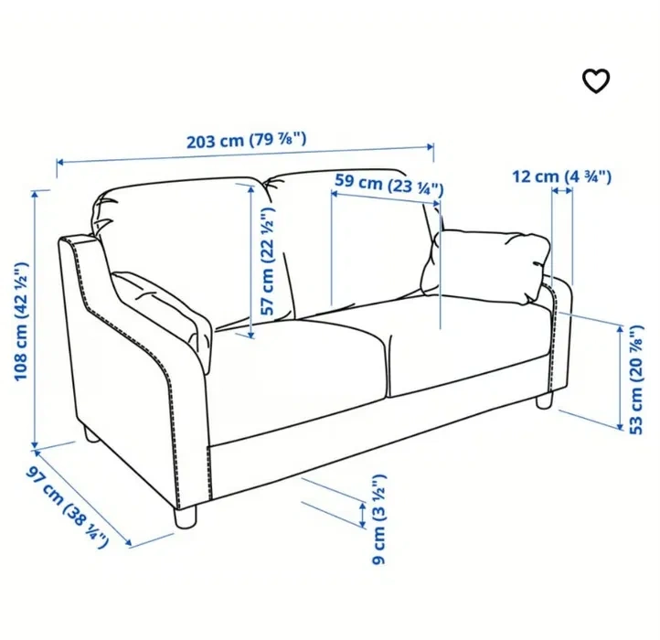 IKEA VINLIDEN 3-Seat Sofa — Light Turquoise (Moving Sale) - photo 3