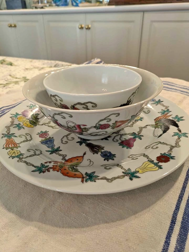 Set of Porcelain Plates and Bowls