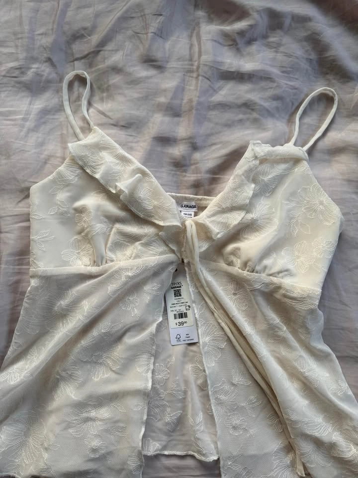 Garage Embroidered Mesh Flyaway Cami Top - photo 3