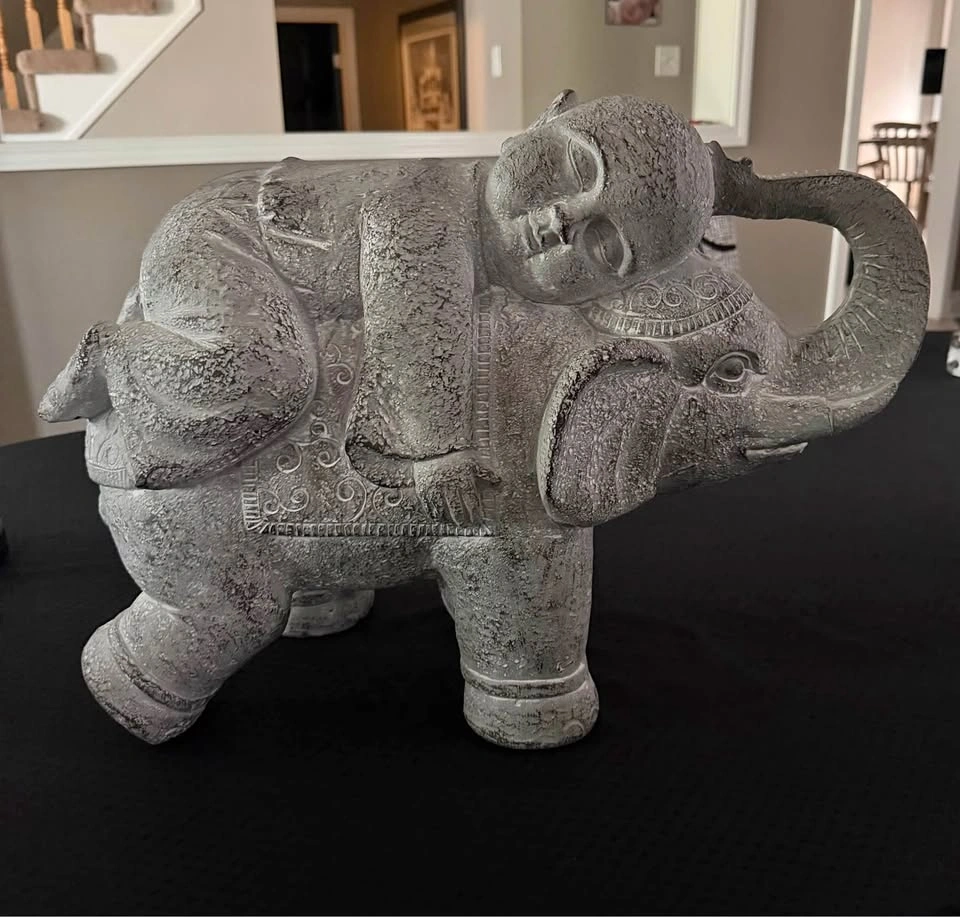 Sleeping Buddha on Elephant Statue