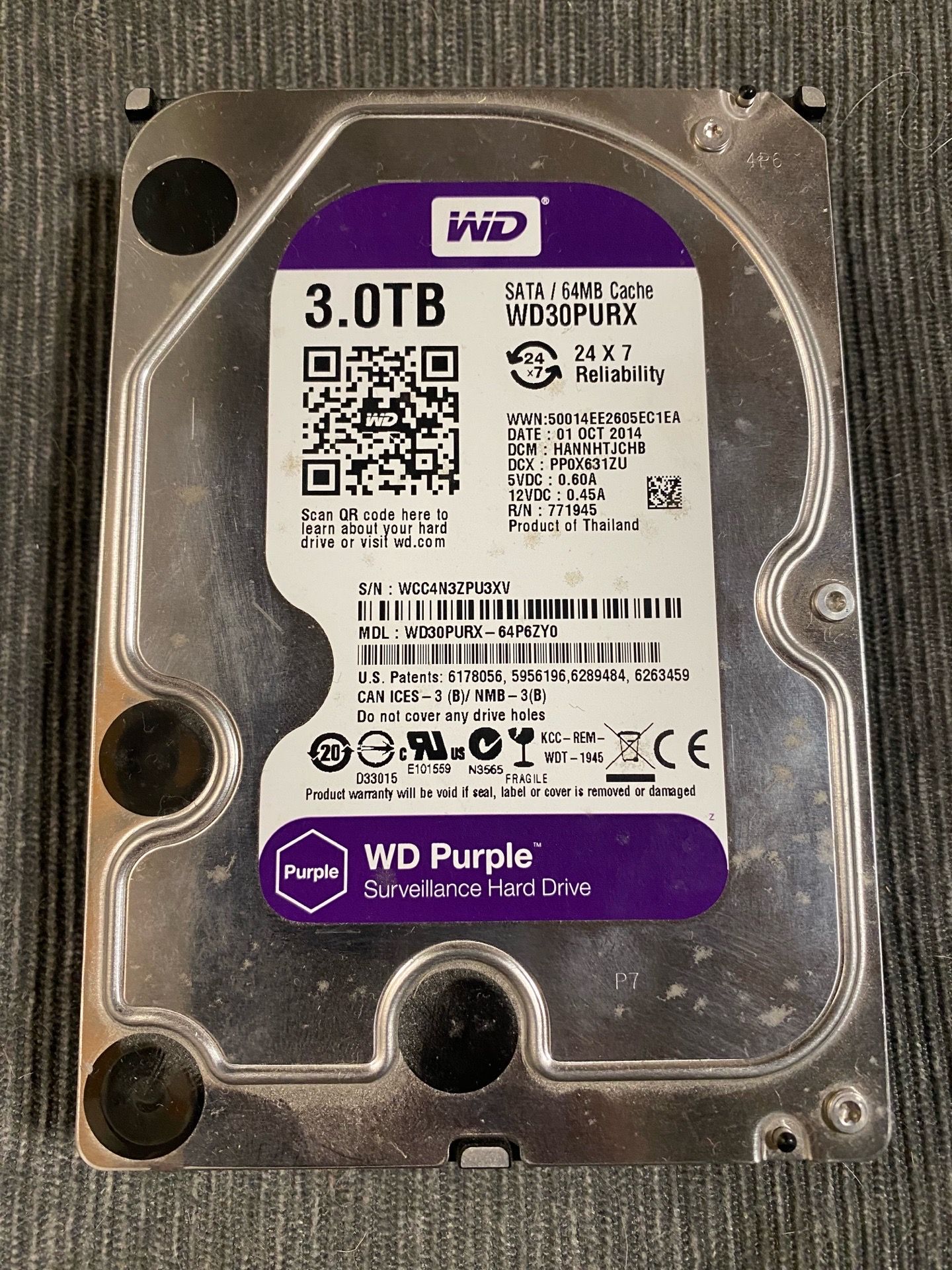 Western Digital 3TB Purple 3.5" Hard Drive