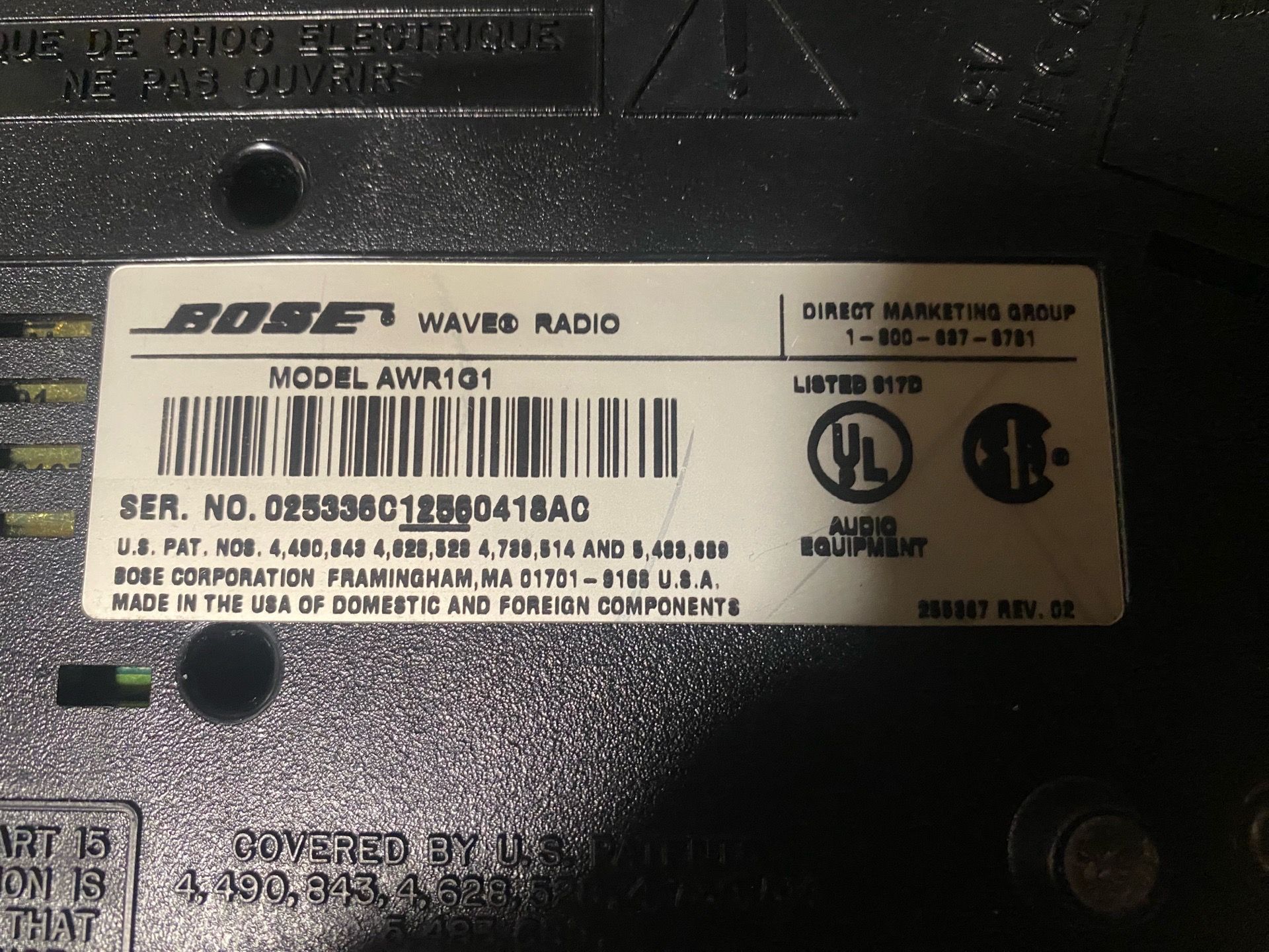 Bose Wave Radio AM/FM Alarm Clock Black Model AWR1-1W - photo 2