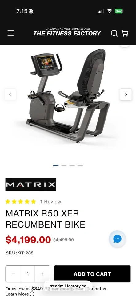 Matrix R50 recumbent bike - photo 4