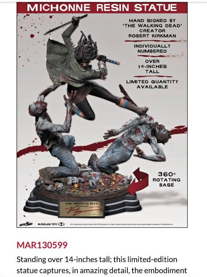 Michonne Mcfarlane resin statue in box The Walking Dead