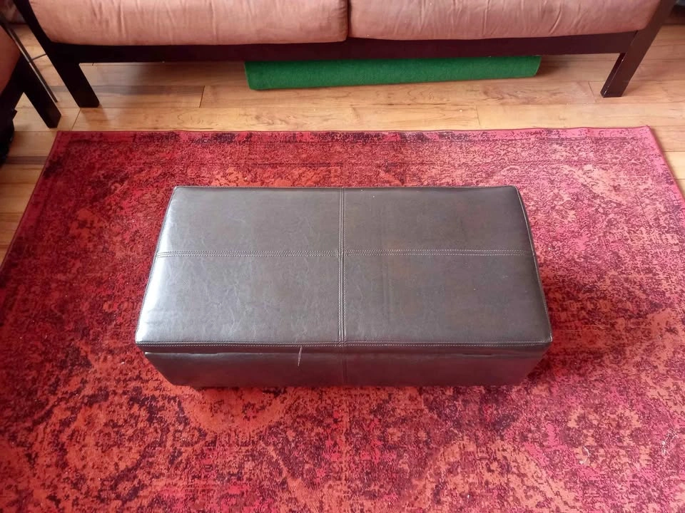 Ottoman Footrest with storage in dark brown