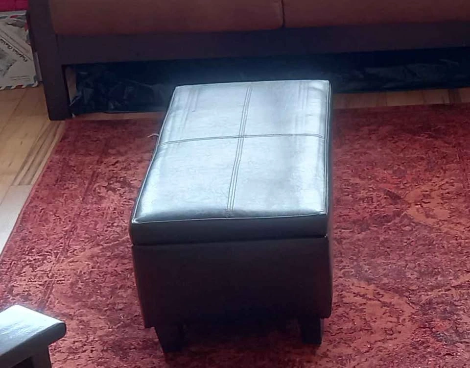 Ottoman Footrest with storage in dark brown - photo 2