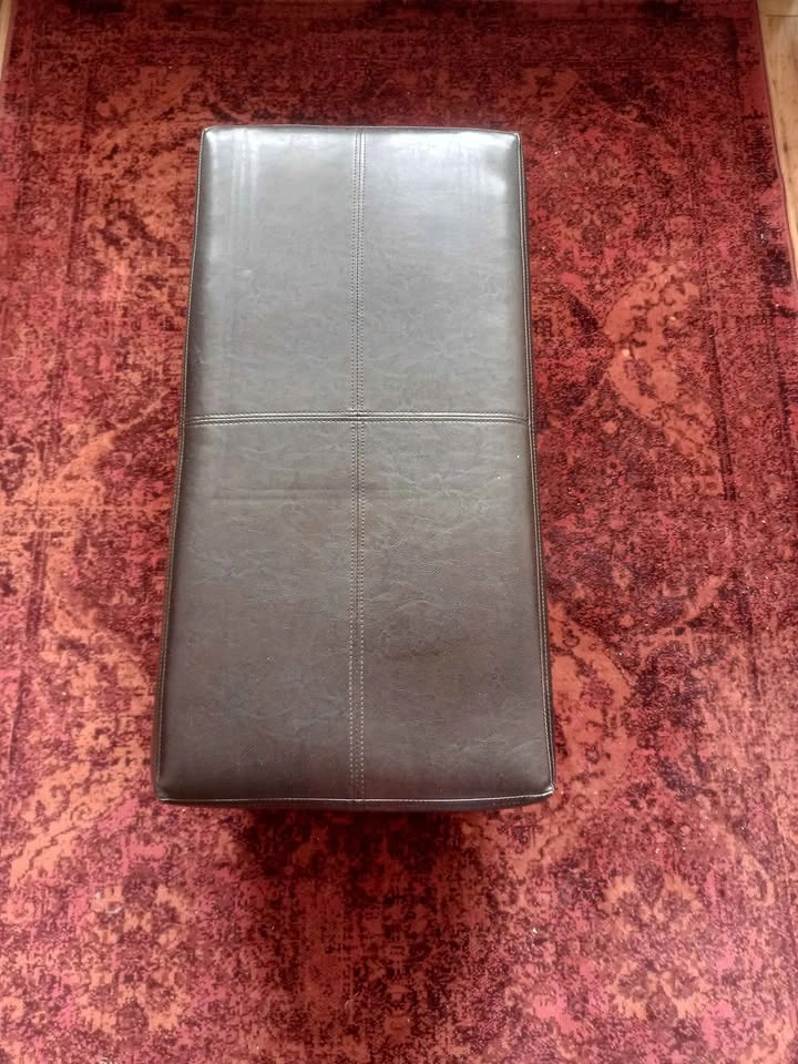 Ottoman Footrest with storage in dark brown - photo 5