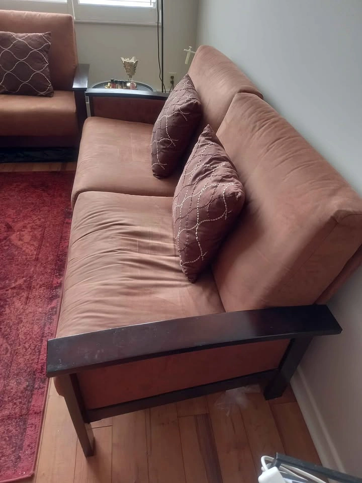 Solid Wood 3 Piece Livingroom Sofa Set - photo 3