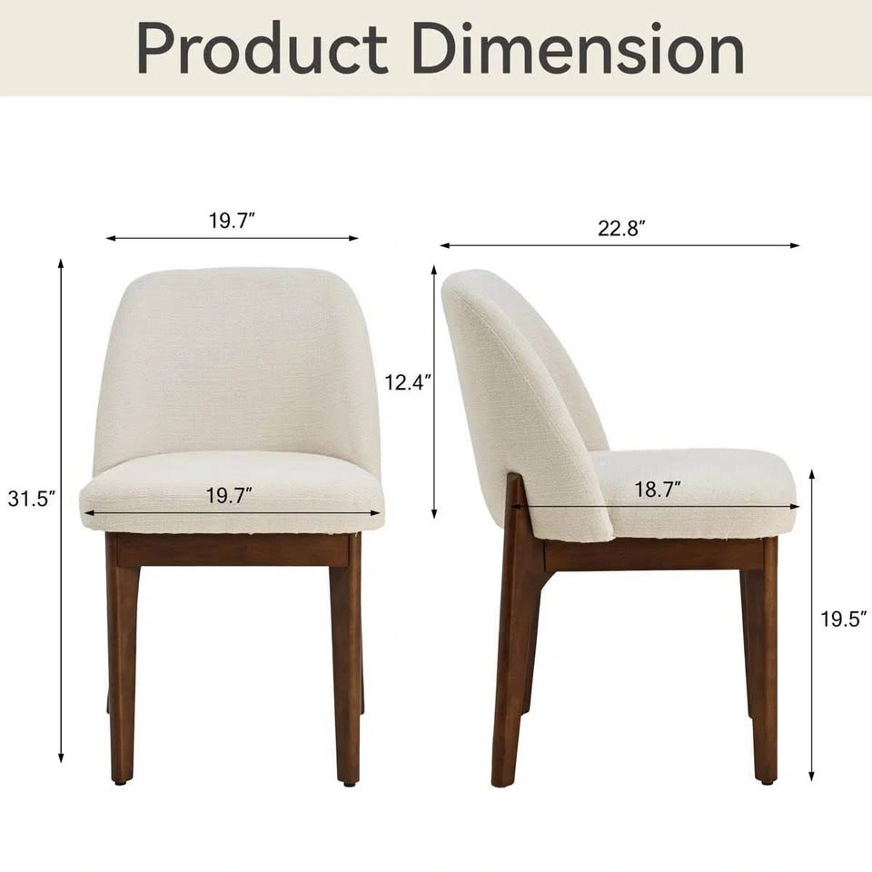 Bason Upholstered Dining Chairs — Set of 2 | Beige & Brown - photo 5