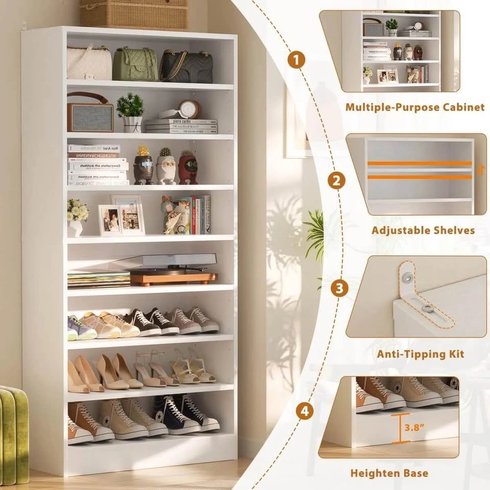9-Tier Shoe Storage Cabinet – White - photo 2