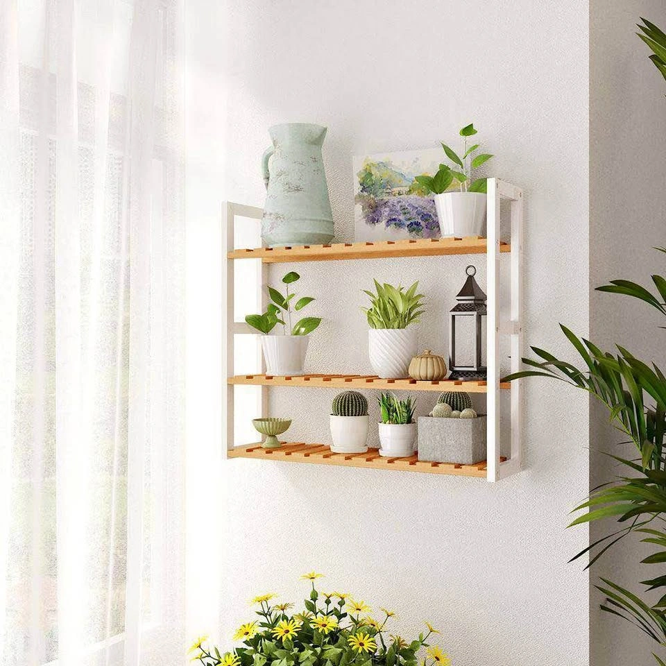 SONGMICS Bamboo Bathroom Shelf / Plant Rack – UBCB13WN