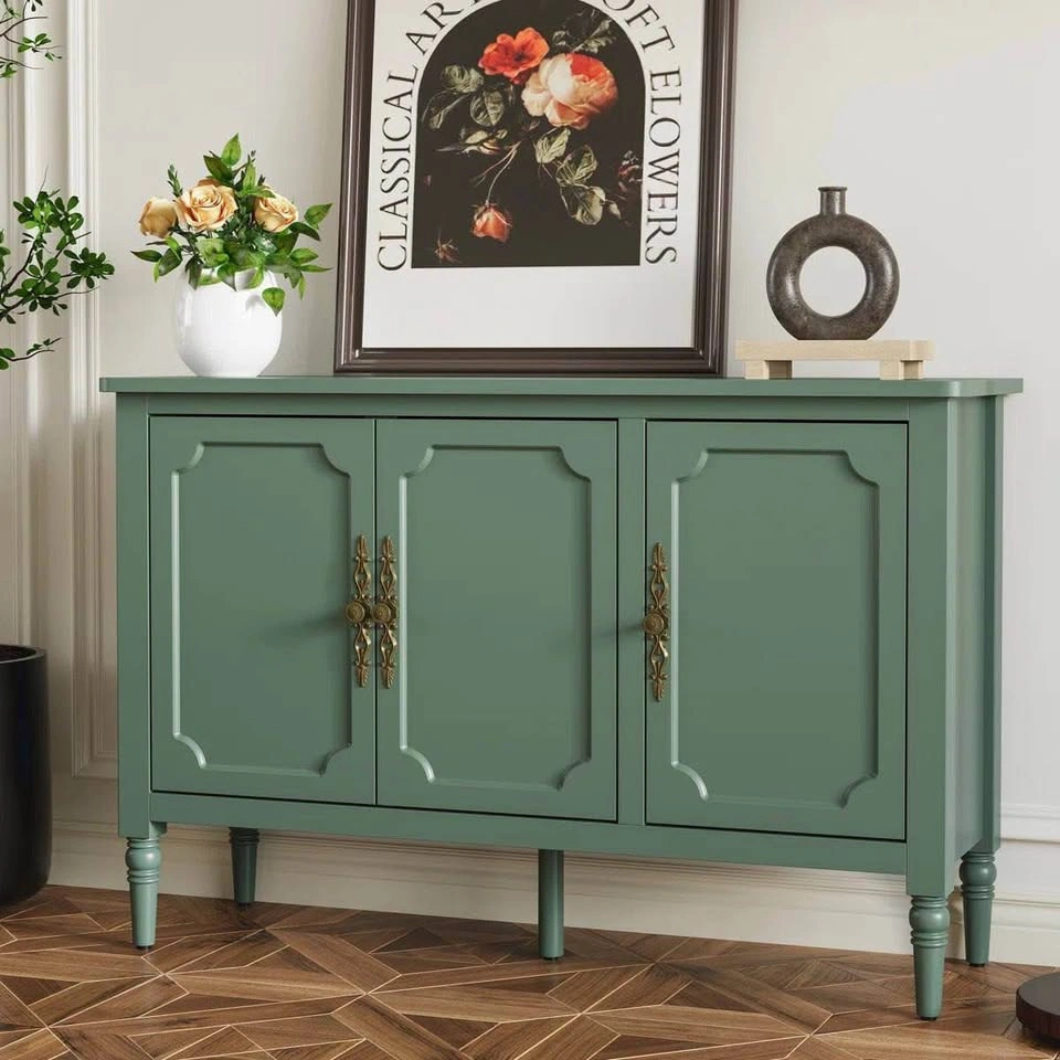 Green 3-Door Storage Cabinet with Adjustable Shelves - photo 2