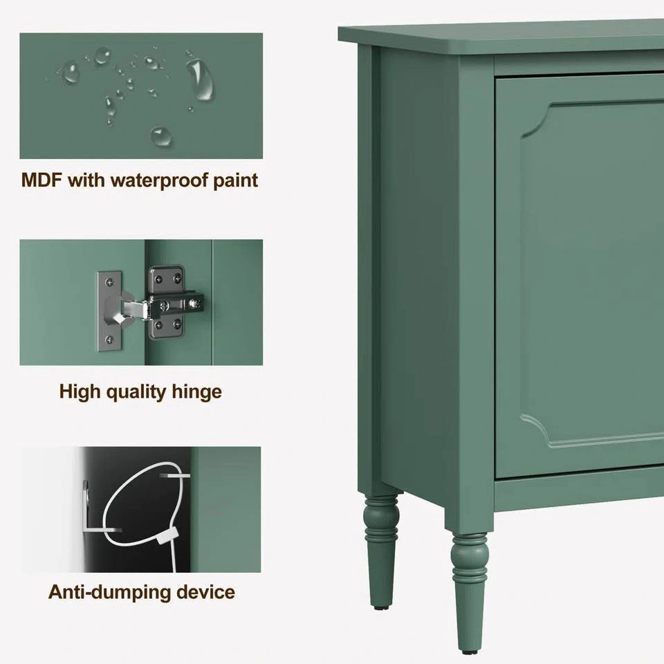 Green 3-Door Storage Cabinet with Adjustable Shelves - photo 3