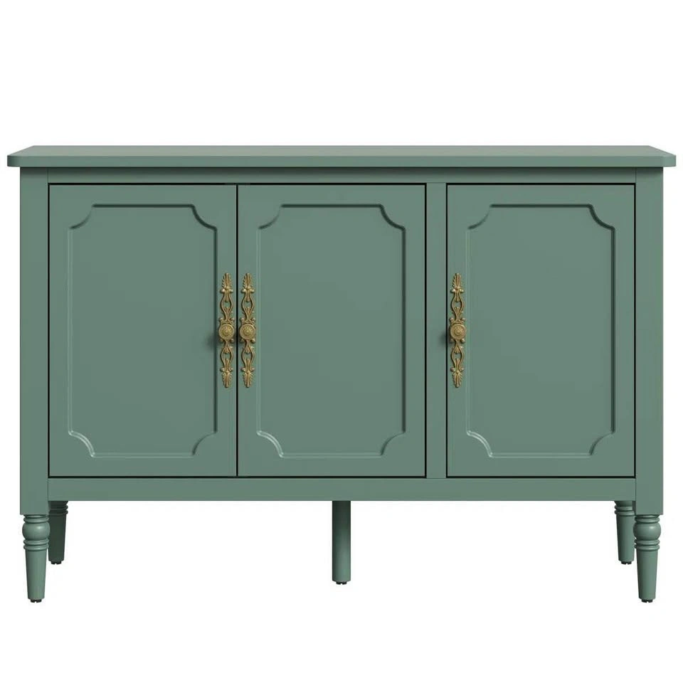 Green 3-Door Storage Cabinet with Adjustable Shelves - photo 4