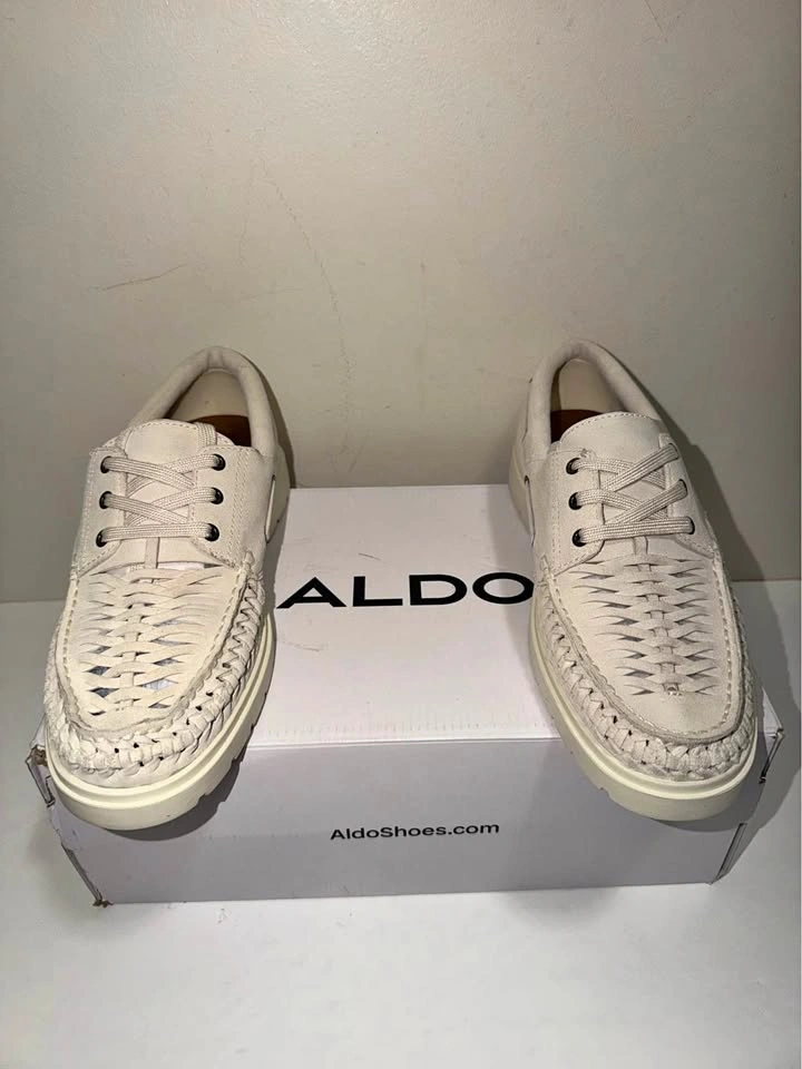 New Aldo Men Woven Suede Boat Shoes