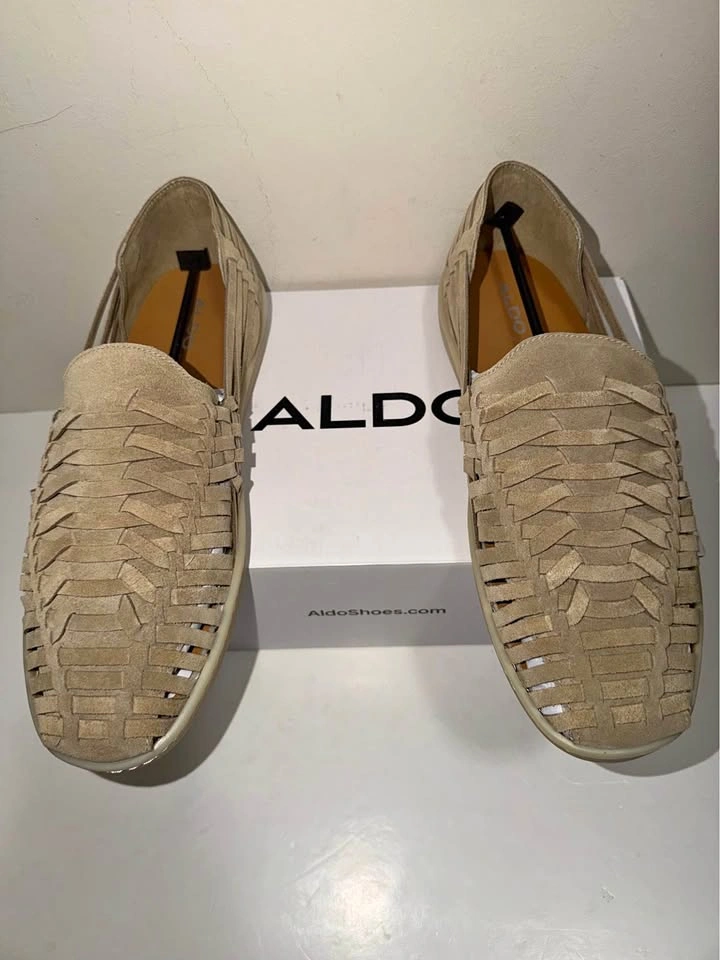 New Aldo Men Woven Suede Loafers Size 12 US