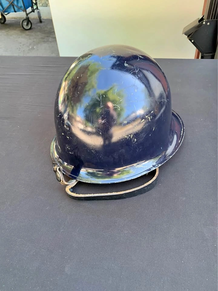 Military soldier blue metal helmet