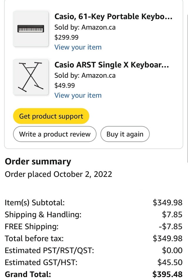 Casio 61-Key Portable Keyboard and Stand