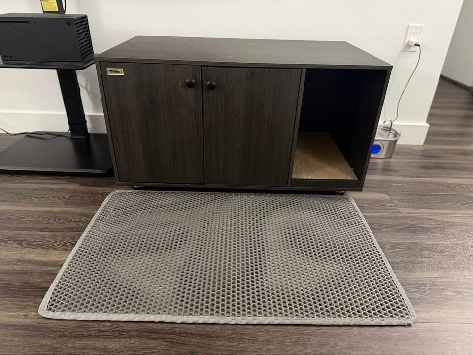 Cat Litter Box Enclosure Furniture + Stainless Steel Litter Box - photo 5