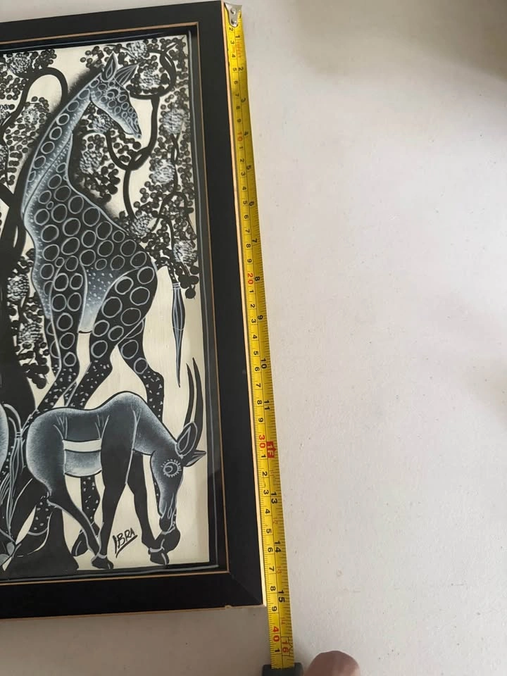 Black and white painting of African Wildlife by IBRA - photo 5
