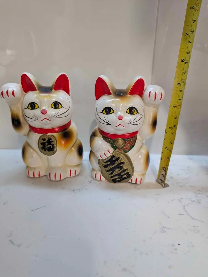 Set of 2 Maneki Neko Lucky Cats - photo 5