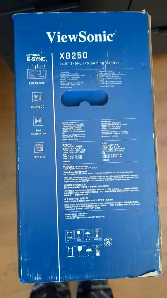 ViewSonic ELITE 25” 280Hz Gaming Monitor XG250 - OBO - photo 2