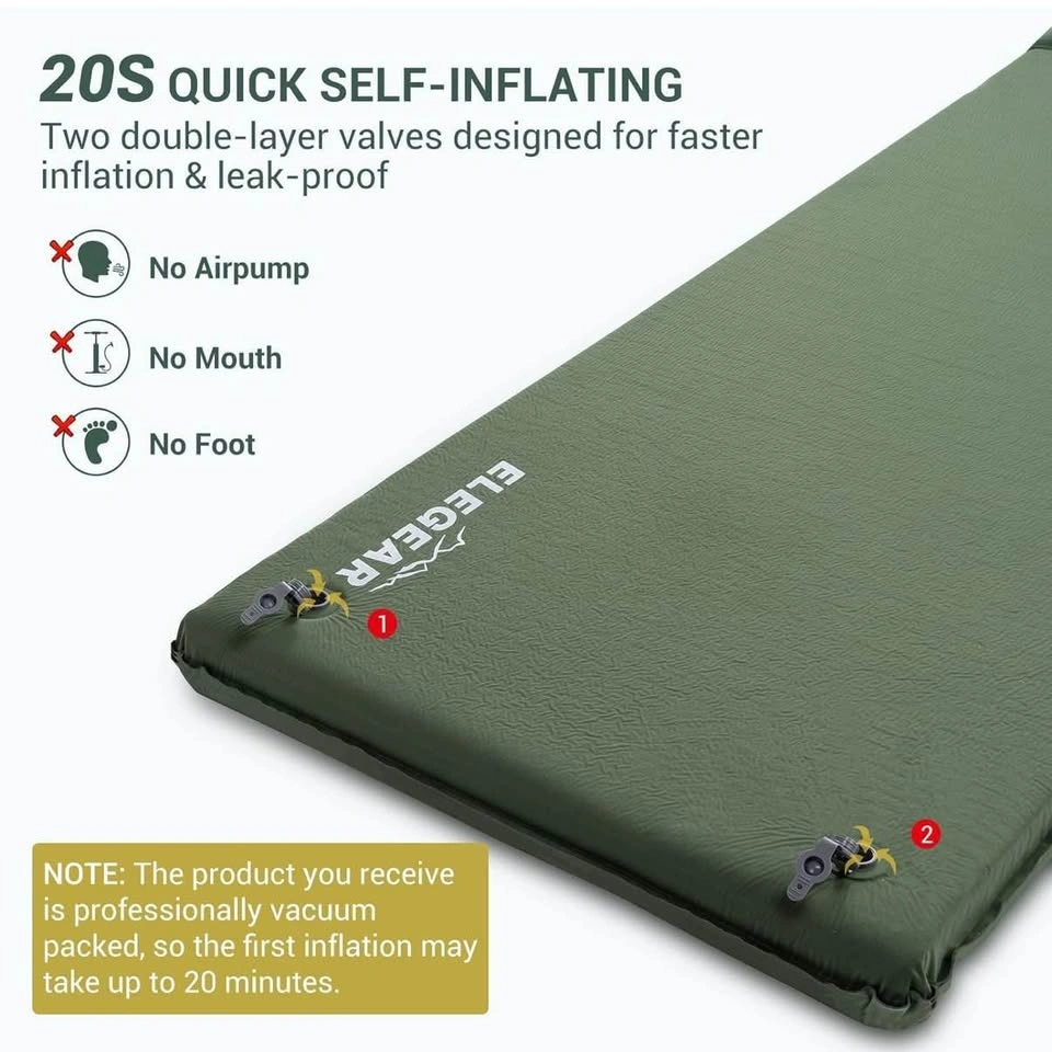 Elegear Self-Inflating Memory Foam Sleeping Pad, 3.1 inch - photo 2