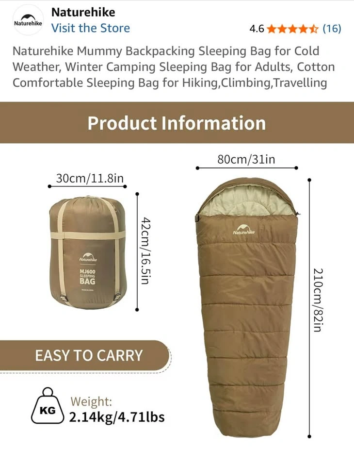 Sleeping Bag, Used Once - Naturehike MJ600 - photo 2