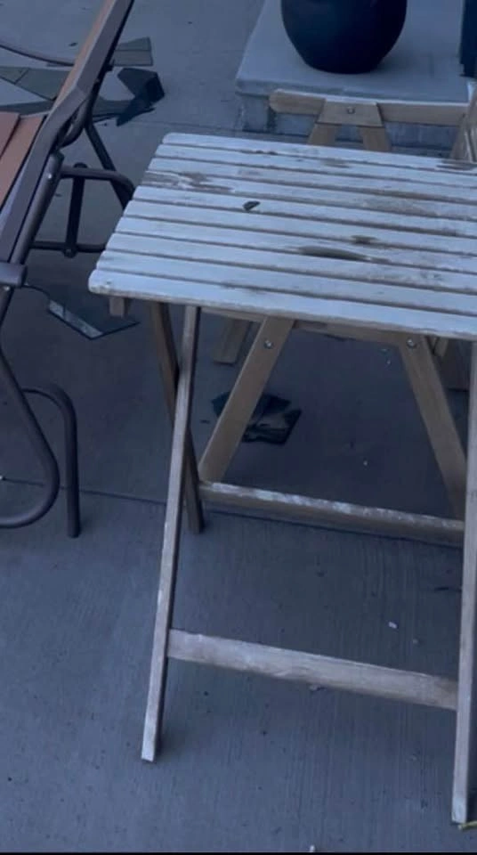 IKEA Solid Wood Patio Table + 2 Chairs - photo 2