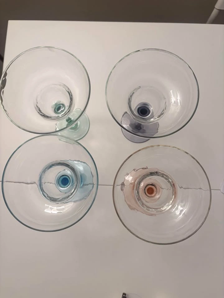 Set of 4 Margarita Glasses with Multi-Colored Stems - photo 2