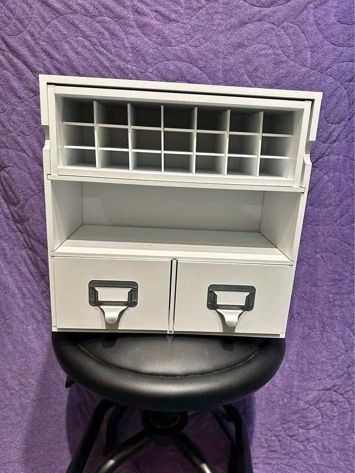 White Wooden Desktop Art Organizer with Drawers