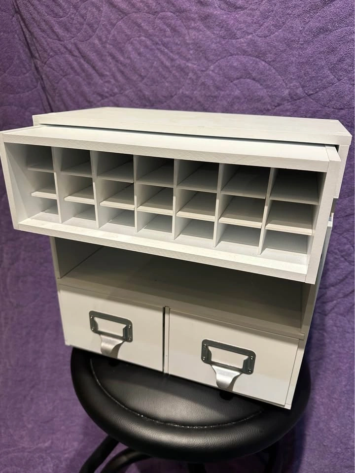 White Wooden Desktop Art Organizer with Drawers - photo 2