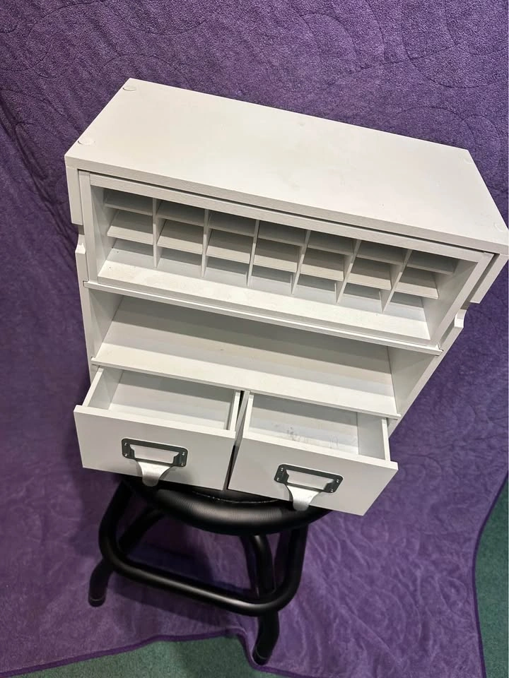 White Wooden Desktop Art Organizer with Drawers - photo 3