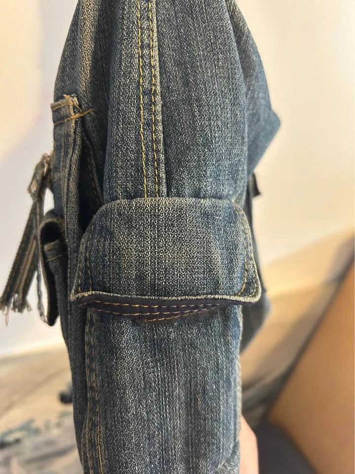 Denim Multi-Pocket Crossbody Bag - photo 3