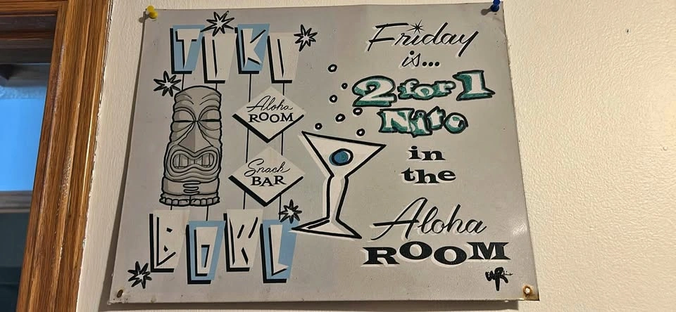 Vintage Tiki Aloha Room Metal Sign
