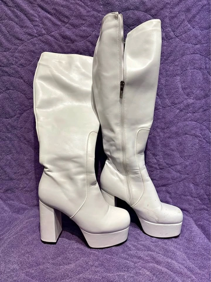 Lamoda Wide-Calf Platform Go Go Boots