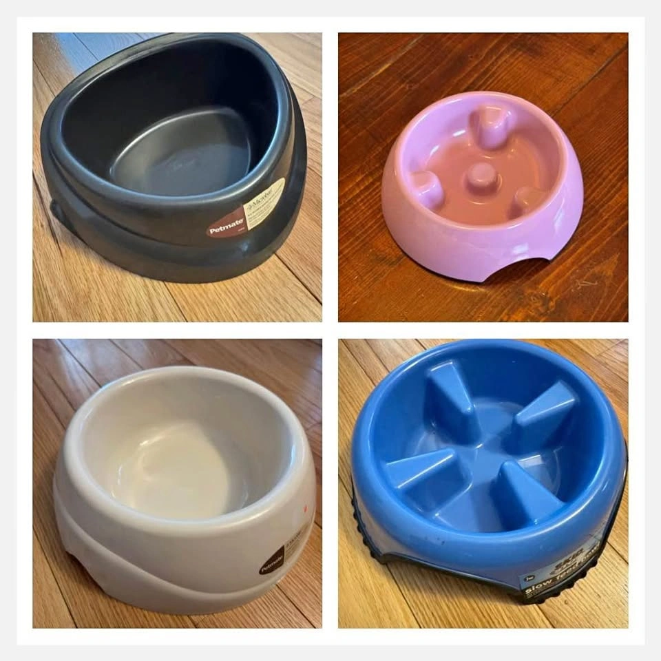 NEW unused dog / pet bowls (all 4 for $10 — $2.50 each)